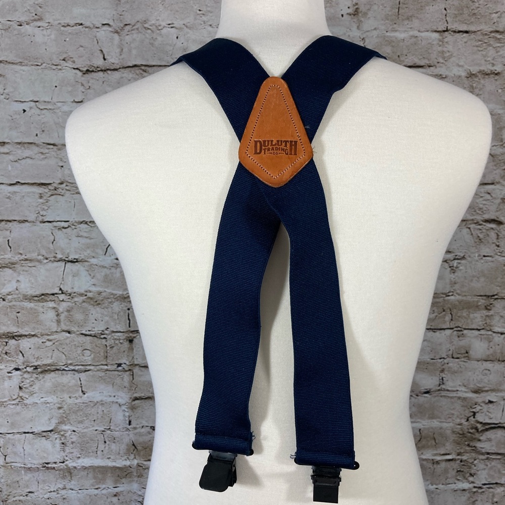 Duluth Trading Company suspenders navy blue